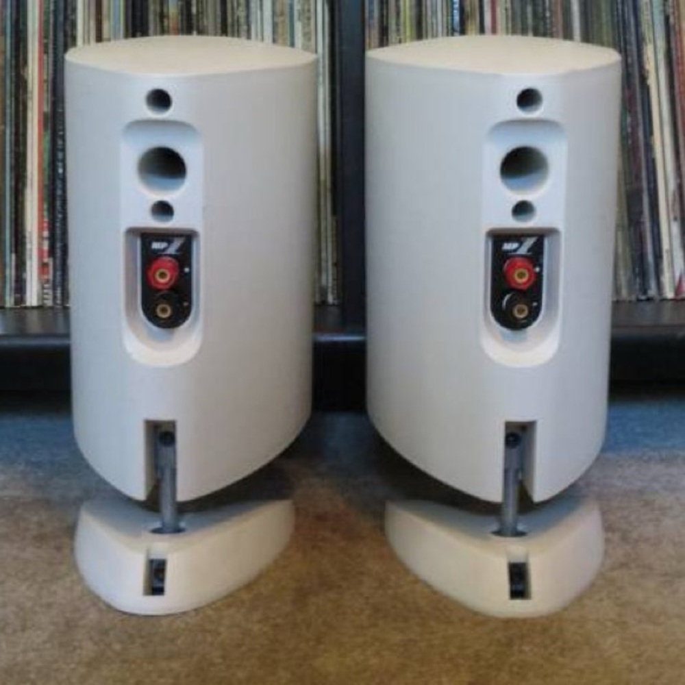 White KEF Speakers